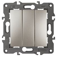 Выключатель без рамки Эра Elegance 3-кл. шампань картинка